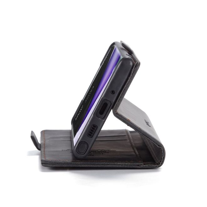 Caseme - Samsung Galaxy Note 20 Hülle - Leder Flip Wallet Case - schwarz