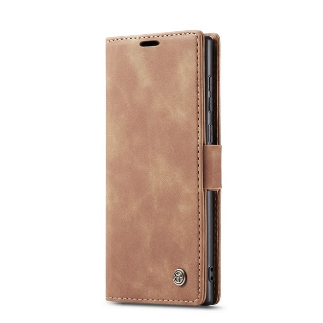 Caseme - Samsung Galaxy Note 20 Hülle - Leder Flip Wallet Case - braun