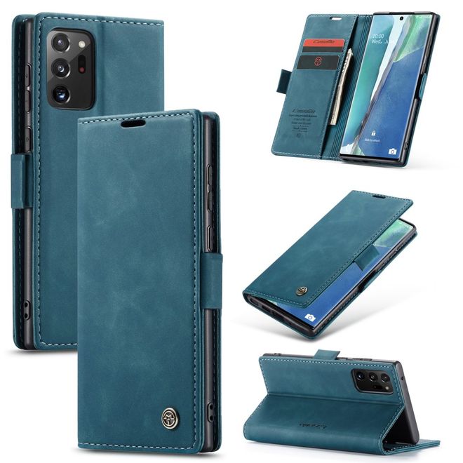 Caseme - Samsung Galaxy Note 20 Ultra Hülle - Leder Flip Wallet Case - grün