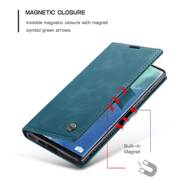 Caseme - Samsung Galaxy Note 20 Ultra Hülle - Leder Flip Wallet Case - grün
