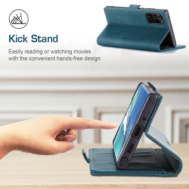 Caseme - Samsung Galaxy Note 20 Ultra Hülle - Leder Flip Wallet Case - grün