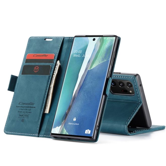 Caseme - Samsung Galaxy Note 20 Ultra Hülle - Leder Flip Wallet Case - grün