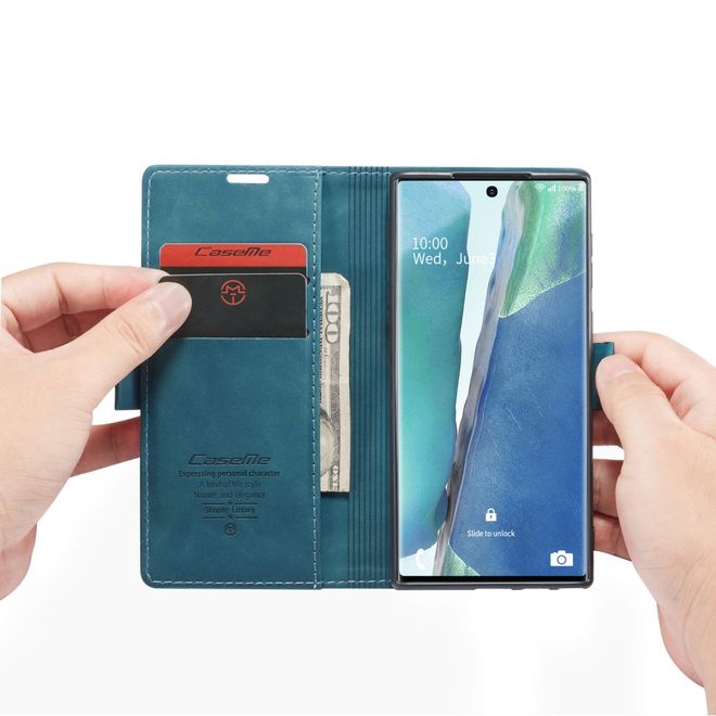 Caseme - Samsung Galaxy Note 20 Ultra Hülle - Leder Flip Wallet Case - grün