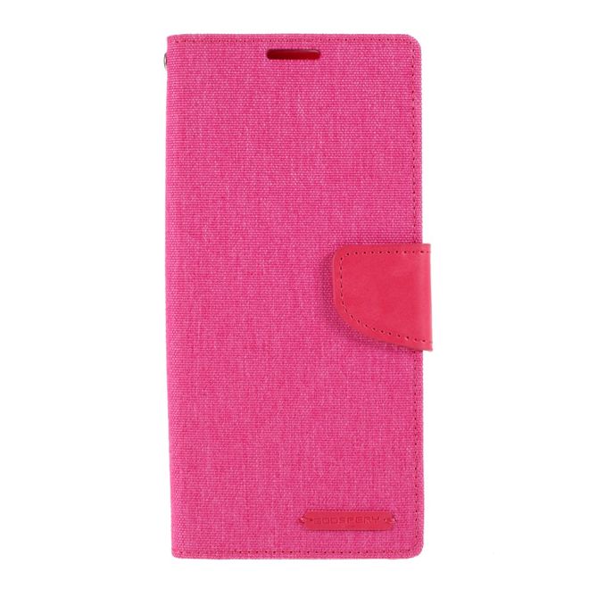 Goospery - Samsung Galaxy Note 20 Ultra Hülle - Leder/Stoff Case - Canvas Diary Series - rosa/pink