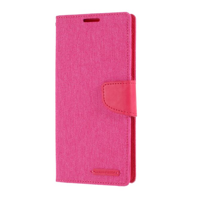 Goospery - Samsung Galaxy Note 20 Ultra Hülle - Leder/Stoff Case - Canvas Diary Series - rosa/pink