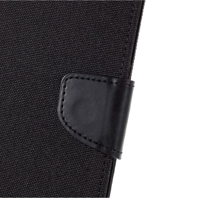 Goospery - Samsung Galaxy Note 20 Hülle - Leder/Stoff Case - Canvas Diary Series - schwarz