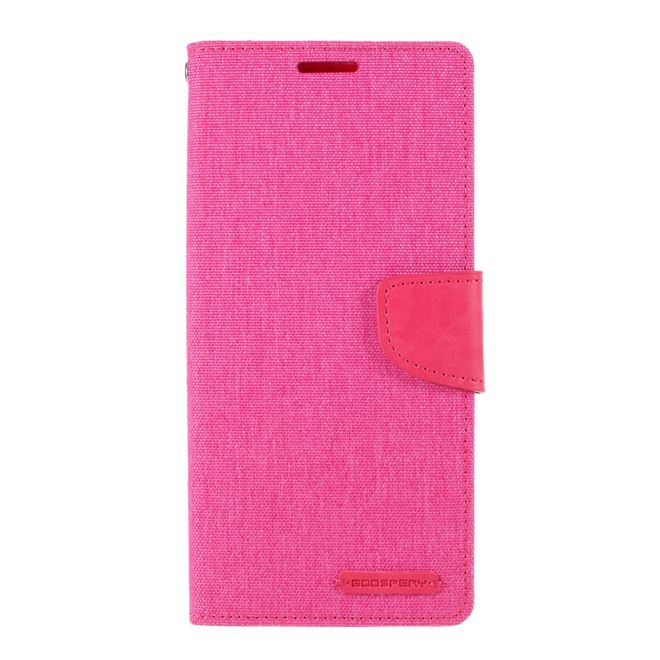 Goospery - Samsung Galaxy Note 20 Hülle - Leder/Stoff Case - Canvas Diary Series - rosa/pink