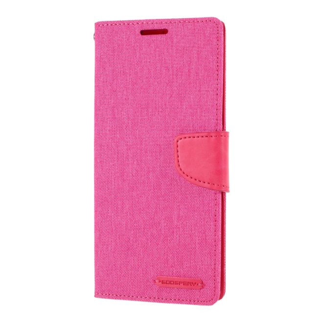 Goospery - Samsung Galaxy Note 20 Hülle - Leder/Stoff Case - Canvas Diary Series - rosa/pink