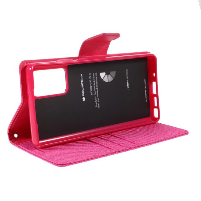 Goospery - Samsung Galaxy Note 20 Hülle - Leder/Stoff Case - Canvas Diary Series - rosa/pink