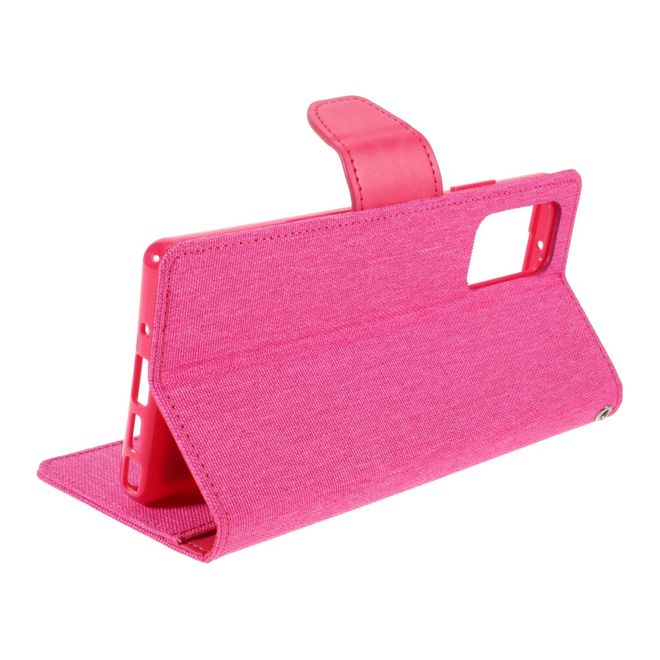Goospery - Samsung Galaxy Note 20 Hülle - Leder/Stoff Case - Canvas Diary Series - rosa/pink