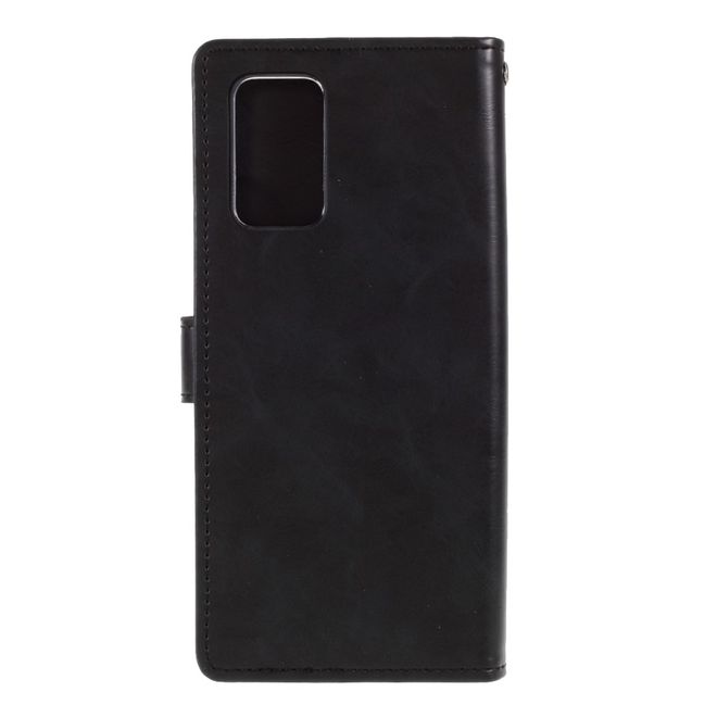 Goospery - Samsung Galaxy Note 20 Hülle - Leder Bookcover - Bluemoon Diary Series - schwarz