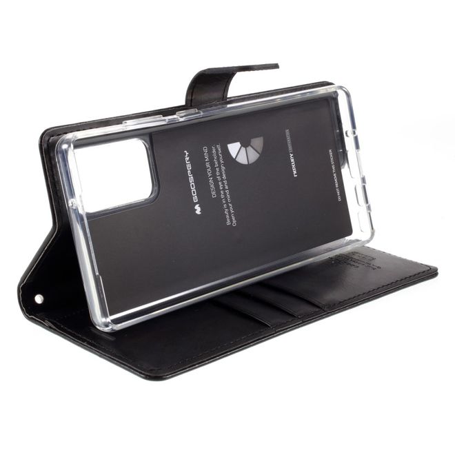 Goospery - Samsung Galaxy Note 20 Hülle - Leder Bookcover - Bluemoon Diary Series - schwarz