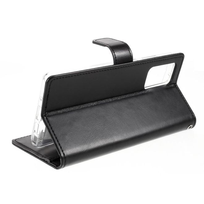 Goospery - Samsung Galaxy Note 20 Hülle - Leder Bookcover - Bluemoon Diary Series - schwarz