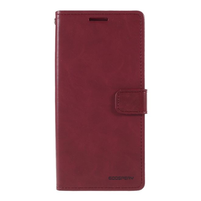 Goospery - Samsung Galaxy Note 20 Hülle - Leder Bookcover - Bluemoon Diary Series - weinrot