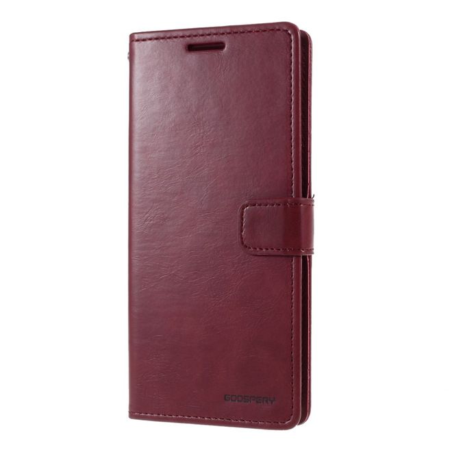 Goospery - Samsung Galaxy Note 20 Hülle - Leder Bookcover - Bluemoon Diary Series - weinrot