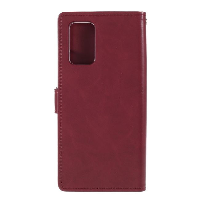 Goospery - Samsung Galaxy Note 20 Hülle - Leder Bookcover - Bluemoon Diary Series - weinrot