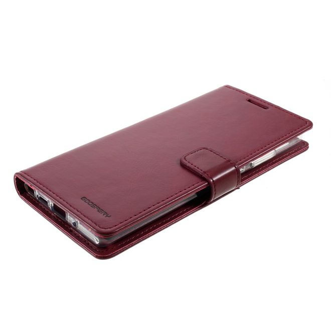 Goospery - Samsung Galaxy Note 20 Hülle - Leder Bookcover - Bluemoon Diary Series - weinrot