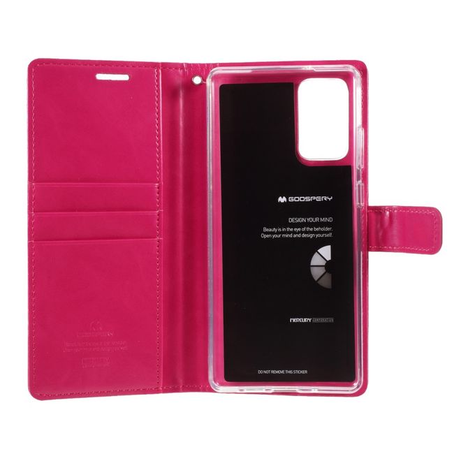 Goospery - Samsung Galaxy Note 20 Hülle - Leder Bookcover - Bluemoon Diary Series - pink
