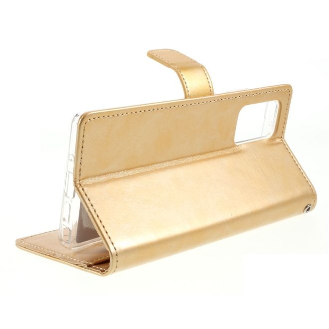 Goospery - Samsung Galaxy Note 20 Hülle - Leder Bookcover - Bluemoon Diary Series - gold