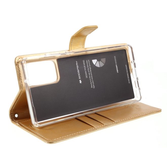 Goospery - Samsung Galaxy Note 20 Hülle - Leder Bookcover - Bluemoon Diary Series - gold