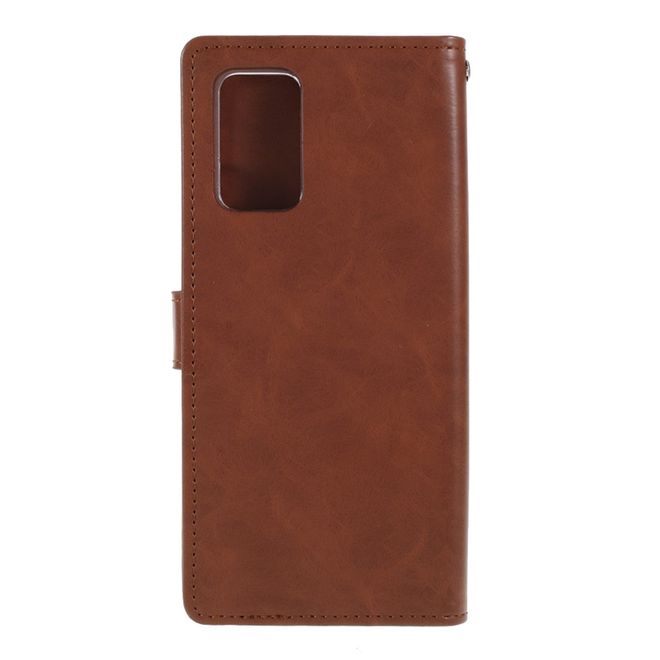 Goospery - Samsung Galaxy Note 20 Hülle - Leder Bookcover - Bluemoon Diary Series - braun
