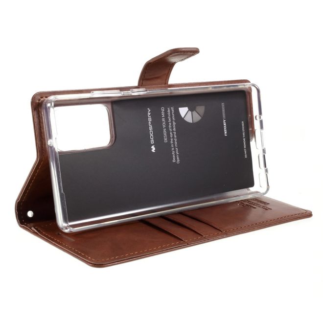 Goospery - Samsung Galaxy Note 20 Hülle - Leder Bookcover - Bluemoon Diary Series - braun