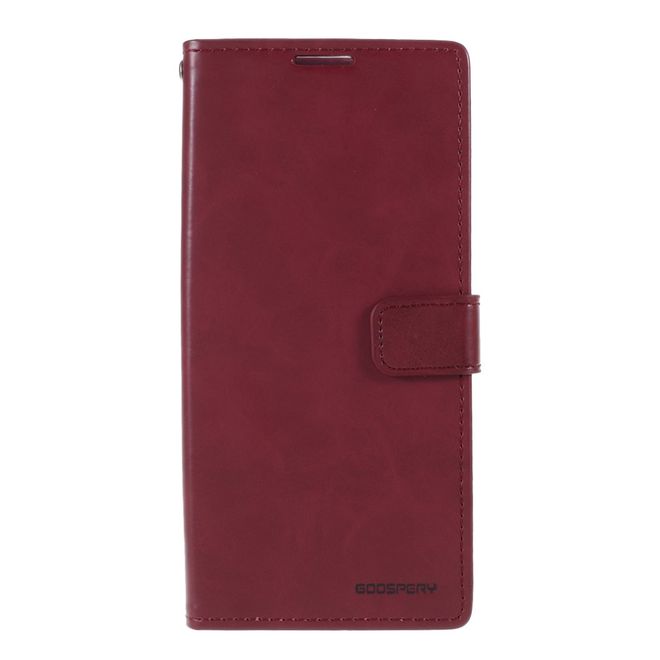 Goospery - Samsung Galaxy Note 20 Ultra Hülle - Leder Bookcover - Bluemoon Diary Series - weinrot