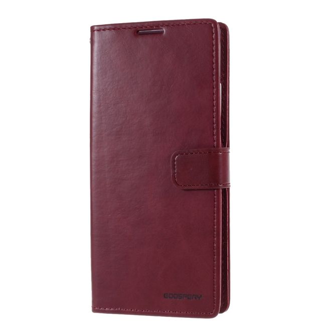 Goospery - Samsung Galaxy Note 20 Ultra Hülle - Leder Bookcover - Bluemoon Diary Series - weinrot