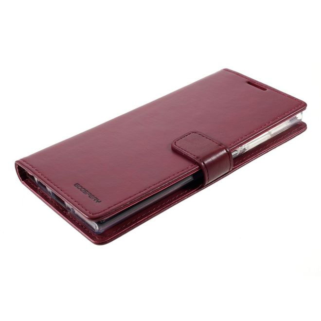 Goospery - Samsung Galaxy Note 20 Ultra Hülle - Leder Bookcover - Bluemoon Diary Series - weinrot