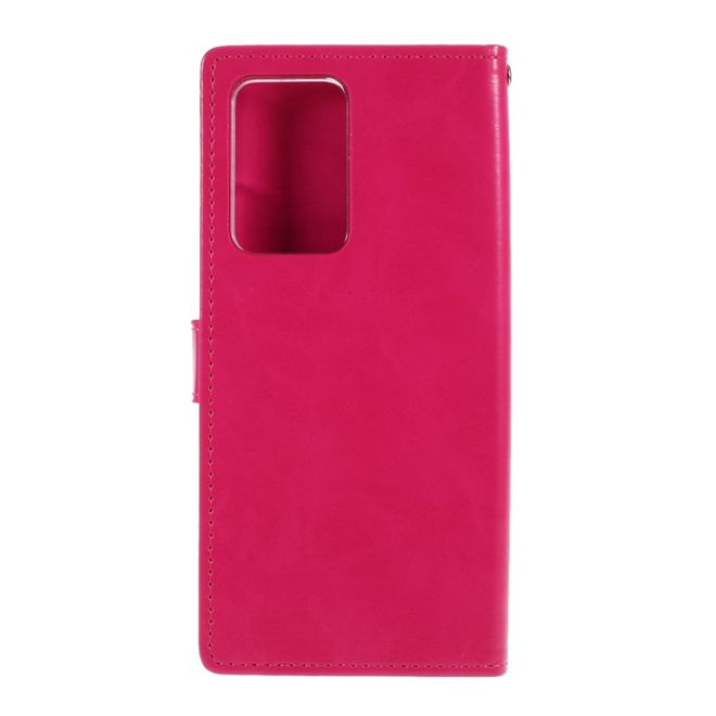 Goospery - Samsung Galaxy Note 20 Ultra Hülle - Leder Bookcover - Bluemoon Diary Series - pink