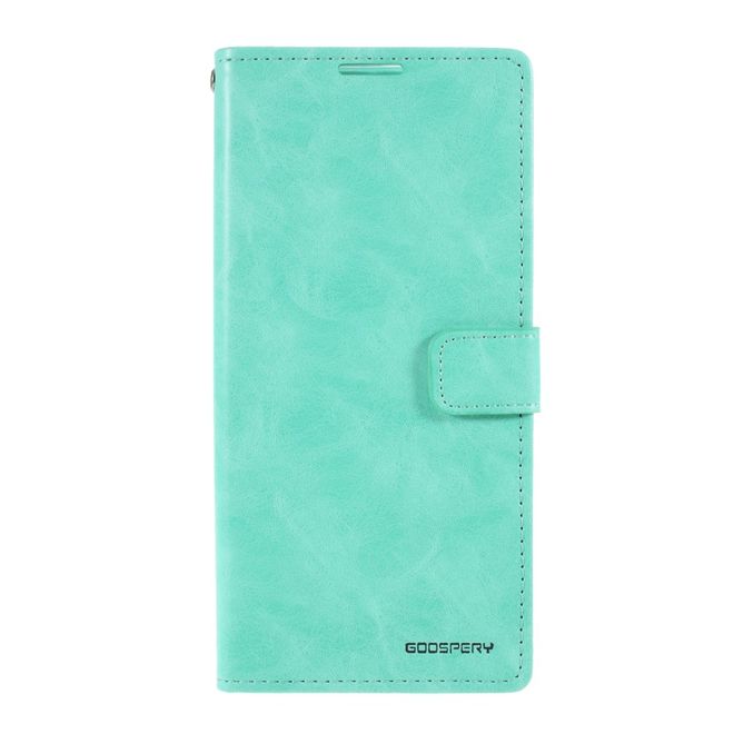 Goospery - Samsung Galaxy Note 20 Ultra Hülle - Leder Bookcover - Bluemoon Diary Series - cyan