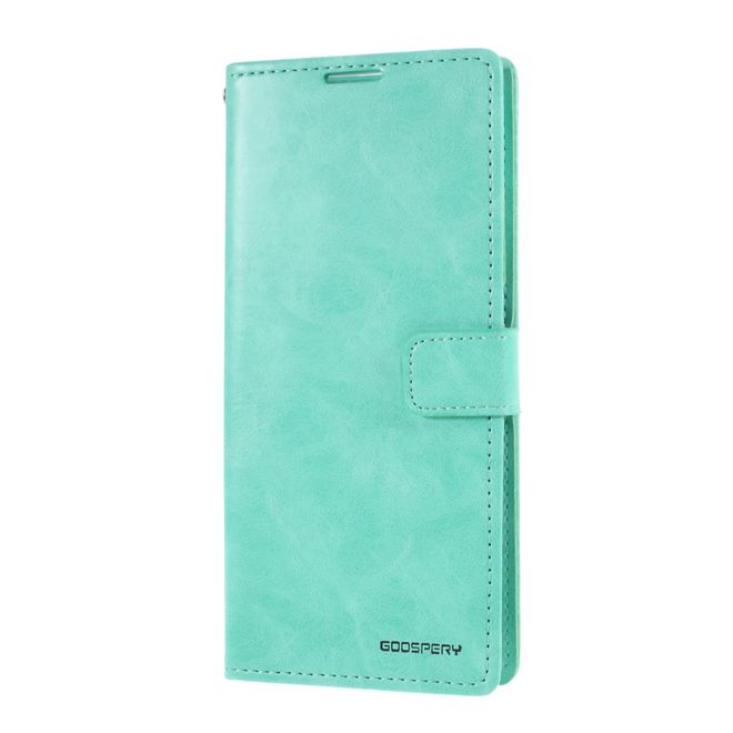 Goospery - Samsung Galaxy Note 20 Ultra Hülle - Leder Bookcover - Bluemoon Diary Series - cyan