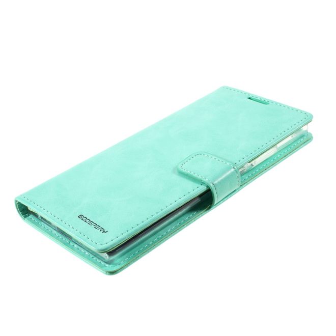 Goospery - Samsung Galaxy Note 20 Ultra Hülle - Leder Bookcover - Bluemoon Diary Series - cyan