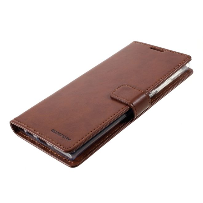 Goospery - Samsung Galaxy Note 20 Ultra Hülle - Leder Bookcover - Bluemoon Diary Series - braun