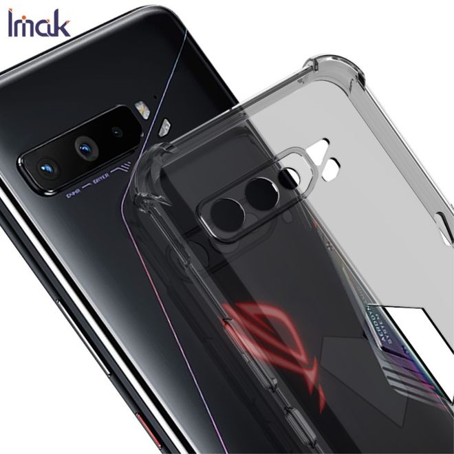 Imak - Asus ROG Phone 3 Hülle - Robustes Softcase aus TPU - inkl. Schutzfolie - transparent/schwarz