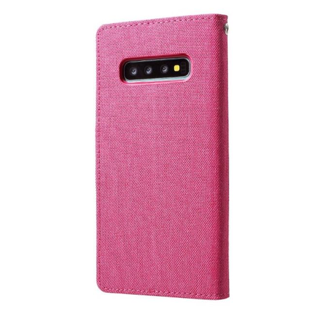 Goospery - iPhone 12 Pro Max Hülle - Leder/Stoff Case - Canvas Diary Series - pink