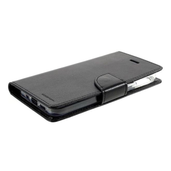 Goospery - iPhone 12 Pro Max Hülle - Leder Bookcover - Bravo Diary Series - schwarz