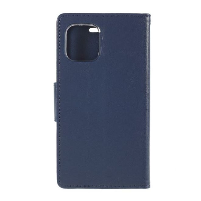 Goospery - iPhone 12 Pro Max Hülle - Leder Bookcover - Bravo Diary Series - navy