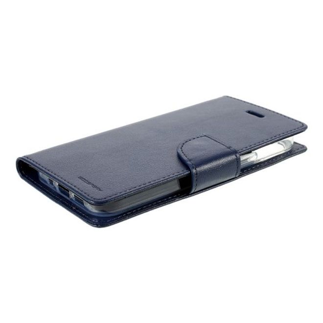Goospery - iPhone 12 Pro Max Hülle - Leder Bookcover - Bravo Diary Series - navy