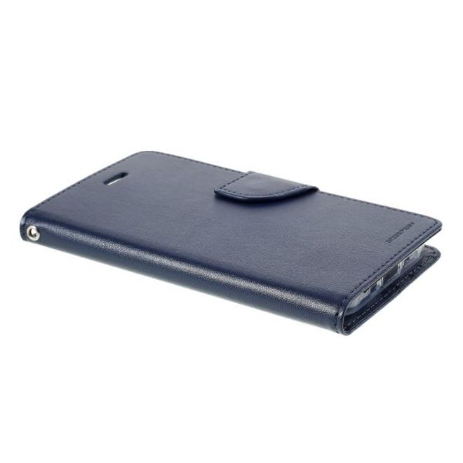 Goospery - iPhone 12 Pro Max Hülle - Leder Bookcover - Bravo Diary Series - navy