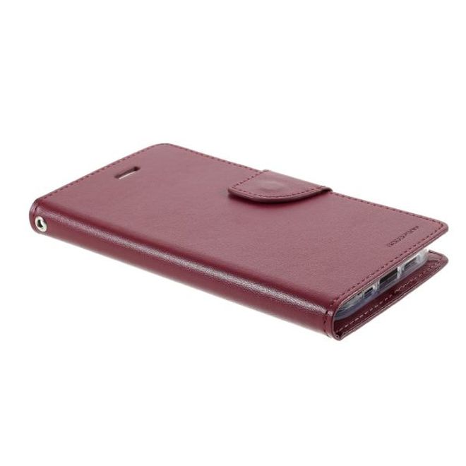 Goospery - iPhone 12 Pro Max Hülle - Leder Bookcover - Bravo Diary Series - weinrot