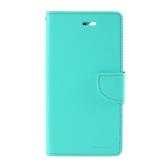 Goospery - iPhone 12 Pro Max Hülle - Leder Bookcover - Bravo Diary Series - mint