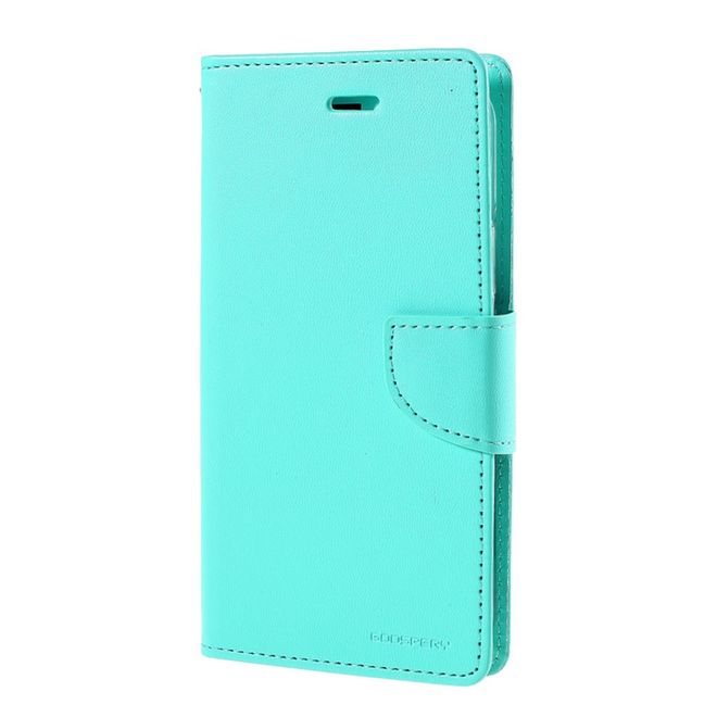 Goospery - iPhone 12 Pro Max Hülle - Leder Bookcover - Bravo Diary Series - mint