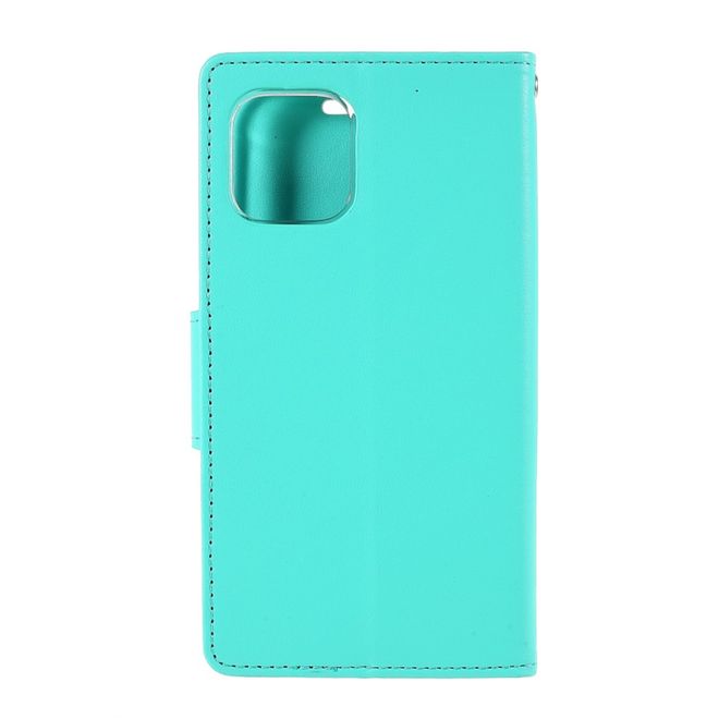 Goospery - iPhone 12 Pro Max Hülle - Leder Bookcover - Bravo Diary Series - mint