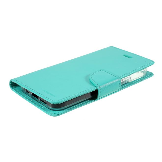 Goospery - iPhone 12 Pro Max Hülle - Leder Bookcover - Bravo Diary Series - mint