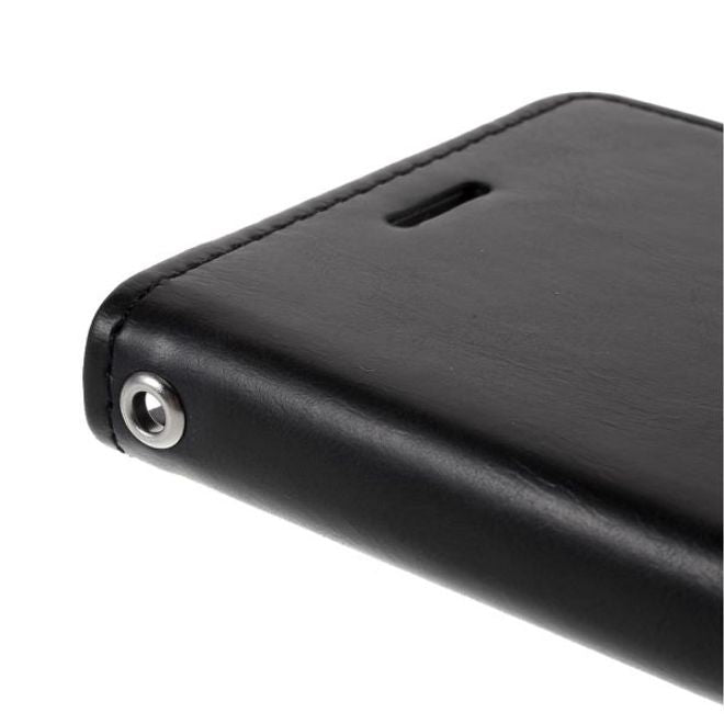 Goospery - iPhone 12 mini Hülle - Leder Bookcover - Bluemoon Diary Series - schwarz