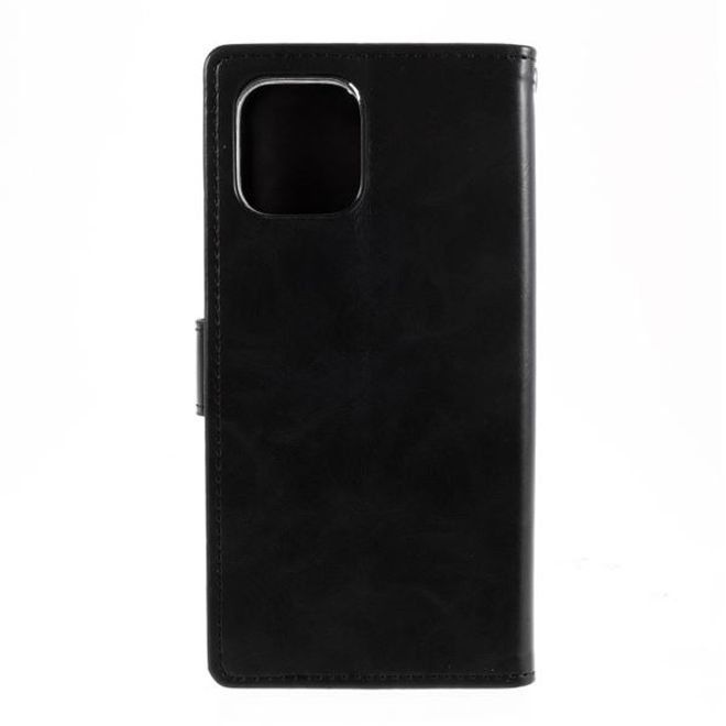 Goospery - iPhone 12 Pro Max Hülle - Leder Bookcover - Bluemoon Diary Series - schwarz