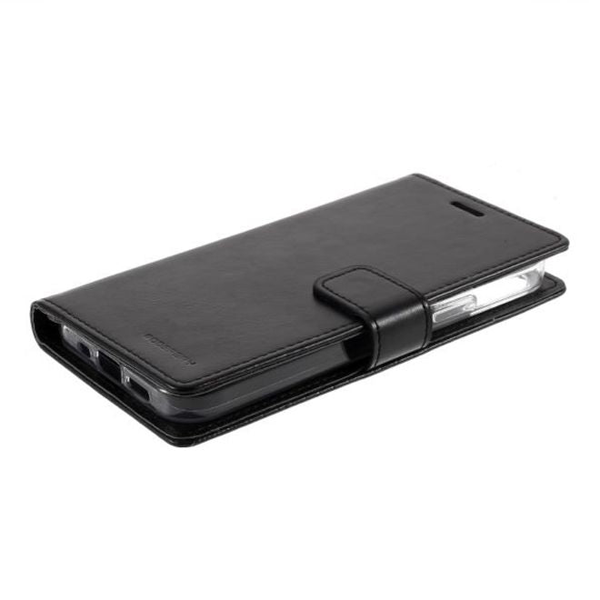 Goospery - iPhone 12 Pro Max Hülle - Leder Bookcover - Bluemoon Diary Series - schwarz
