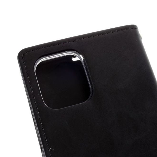 Goospery - iPhone 12 Pro Max Hülle - Leder Bookcover - Bluemoon Diary Series - schwarz