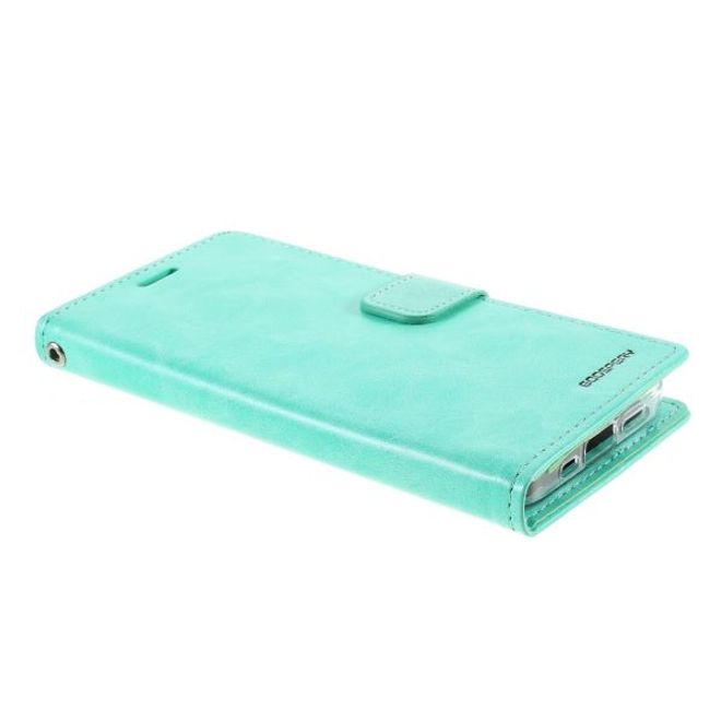 Goospery - iPhone 12 Pro Max Hülle - Leder Bookcover - Bluemoon Diary Series - mint